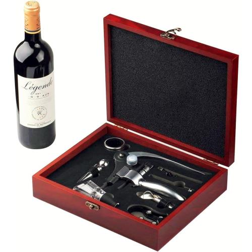 Wine Opener Set,Wine Bottle Opener Including Foil Cutter, Bottle Stopper Pourer and Extra Spiral,Wine Corkscrew Set,Gift box Opener Kit.