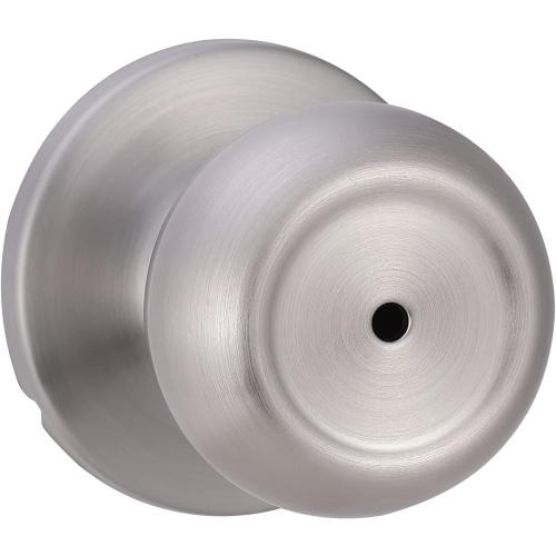 Size , 1-3/8” to 1-3/4”, Satin Nickel Amazon Basics Bedroom/Bathroom Door Knob With Lock, Coastal, 1-3/8” to 1-3/4”, Satin Nickel