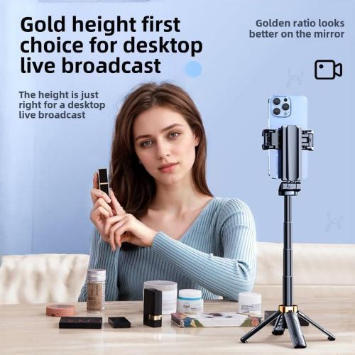 The New 2025 Pocket Flex Portable Selfie Stick. It's a Mini 360° Selfie Stick with a Retractable, Detachable, Remote-Controlled, Pocket-Sized, flippable and Flexible Tripod. (White)