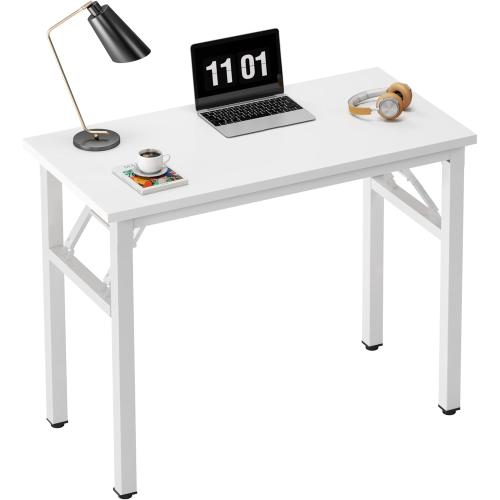 Need Folding Computer Desk - 31.5 Inch Foldable Office Writing Work Study Kids Student Teacher Home Bedroom Table, White
