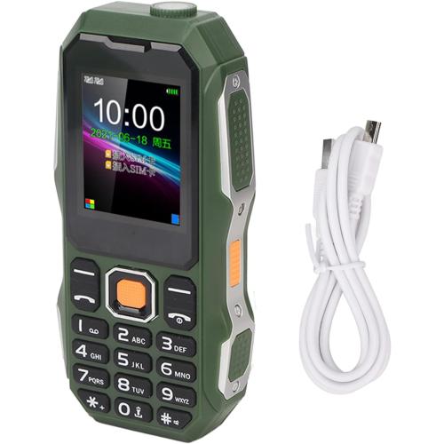 Mini Rugged Cell Phone for Senior, 1.8 Inch Drop Proof and Dust Proof Outdoor Mobile Phone, 5800mAh Battery 32MB Unlocked GSM Cell Phone (OD Green)