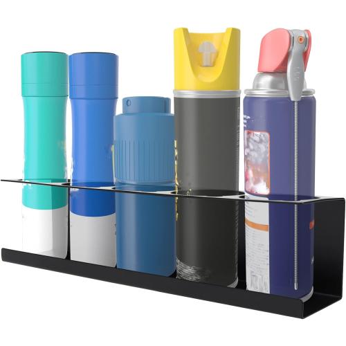 RealPlus Aerosol Spray Can Holder Rack Organizer 5 Cans Spray Bottle Holder Heavy-Duty Steel Wall Mounted for Garage and Workspace, Pack of 6