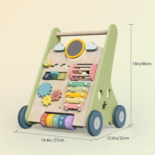 Bautia Wooden Baby Walker, Montessori Push Walker for Babies 10-12 Months