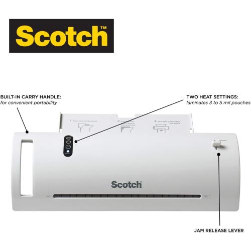 Scotch Thermal Laminator Machine, 5 Minute Warm-up, 9 Input, for Laminating Sheets Up to 5-Mil Thick