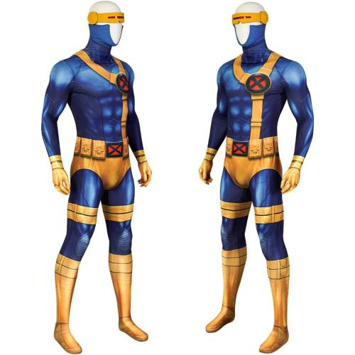 Size medium Scott Summers Costume, X 97 Super Hero Cosplay Jumpsuit Halloween Deluxe Outfit for Men