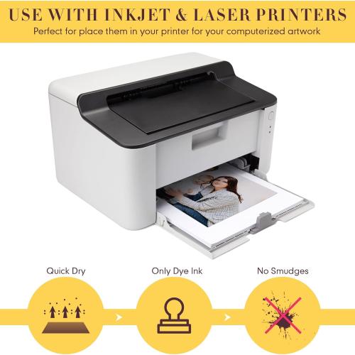 5x7 White Fainne 400 Sheets Photo Paper 5x7 in Glossy Double Sided 54lbs 9.5mil 200gsm Photo Paper Glossy Card Stock for Inkjet Printing Printer Making Pictures Calendar Greeting Card Printing