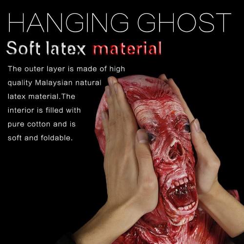 Size 40x30x7 Hanging Torso Severed Skinned, Halloween Party Props Latex Limbless Hanging Half Body Corpse Haunted House Decorations 40x30x7 inches (A)
