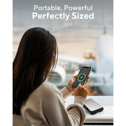 myCharge Portable Charger with Wall Plug – 10050mAh Fast Charger – Power Bank for iPhone, Samsung, Android & More - External Battery Pack Portable Charger with Built-in Cables (Lightning   USB-C), pack of 1