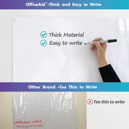Flexible Jumbo Dry Erase White Board Roll, 41x96 Inch Large Sticky Blank Laminated Whiteboard Paper, Huge Erasable Adhesive Wall Poster Sheet for Office,Classroom