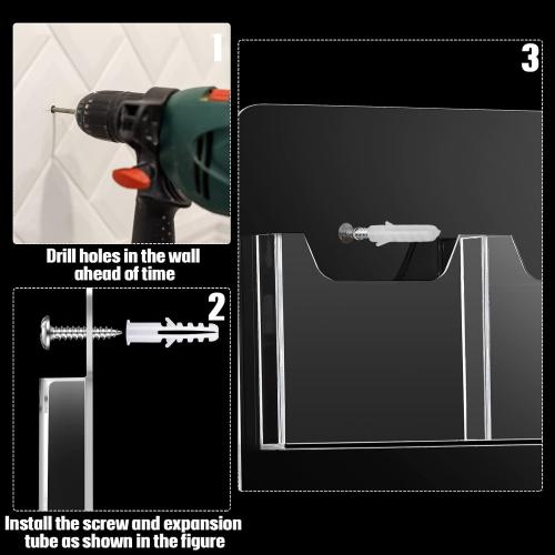 Eersida Acrylic Brochure Pamphlet Holder Brochure Display Stand Business Tri Fold Multi Slot Holder Rack Wall Mount Clear Pocket Space Saver for Flyer Literature Menu Advertise