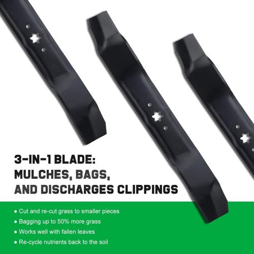 2Pack Black 42 Inch Mulching Blades for Cub Cadet MTD Troy Bilt Bronco 42 Deck Replace 942-0616A 742-0616A 742-0616 942-0616 742-04126 6 Point Star (2 Pack)