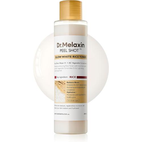 Dr.Melaxin Peel Shot Glow Rice Toner 200ml hydrated Skin Cleansing Skin Korean Skin Care