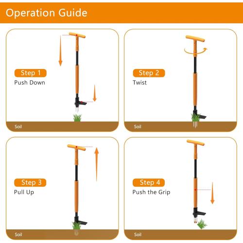 Weed Puller Tool, Fully Stand Up Weeding Tool With 3 Claws - Zero Bending and Back Saver, Effortless and Efficient Weed Remover, Durable and Lightweight Weeder, Ideal for Effortless Weed Removal