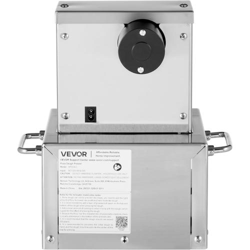 VEVOR Electric Pizza Dough Press Machine, 6 Inch Pizza Pastry Press Plate, Stainless Steel Bread Presser, Commercial Forming Machine with Adjustable Thickness and 100 Sheets of Parchment Paper