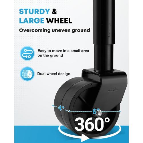 Kohree 2000 lbs Trailer Jack with Dual Wheel, 20-24V Cordless Drill Compatible, Heavy Duty Bolt on Trailer Tongue Jack for RV, Boat, Black, 12 Lift