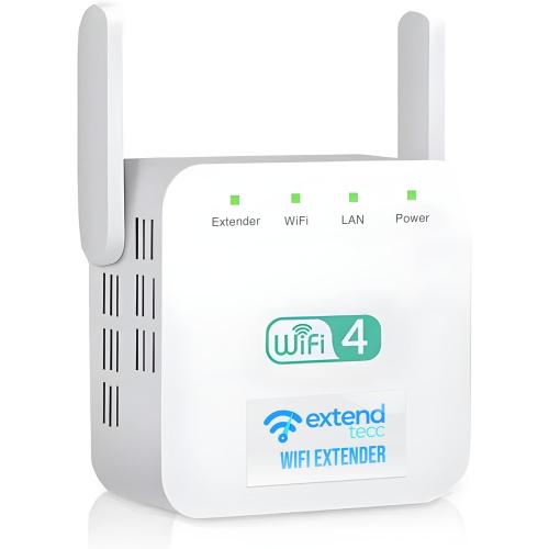 Speed Wave WiFi Extender 2025 Extendtecc WiFi Booster Wireless Signal Booster 300Mbps, Extend Tecc WiFi Repeater Wireless Signal Booster 2.4 GHz Dual Band 360° Full Coverage Internet Extender