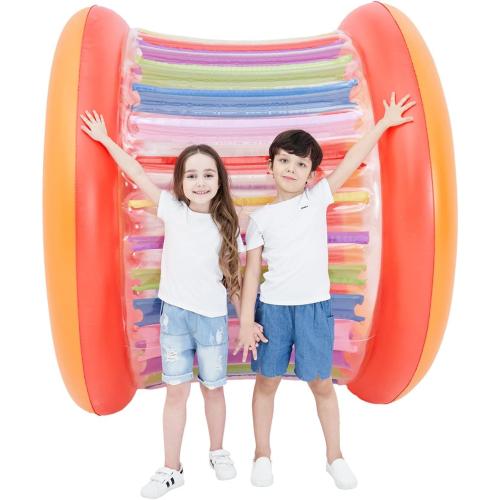 Size 73 Diameter Inflatable Giant Colorful Rolling Wheel for Outdoor Backyard Lawn