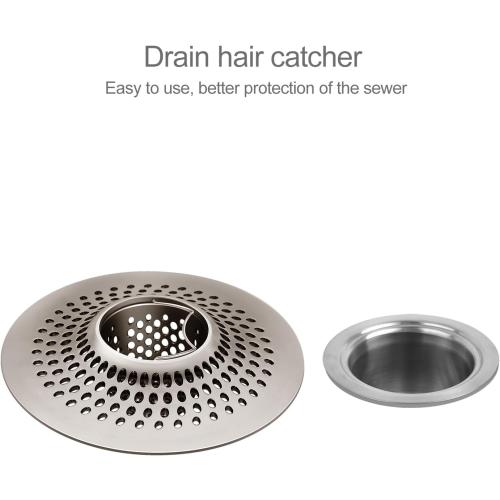 Shower Drain Hair Catcher/Bathroom Drain Cover/Bathtub Drain Strainer/Shower Stall Drain Protector(Brushed Nickel)
