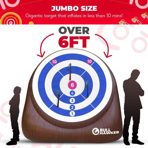 Swooc Games® - Bull Hawker™ | Giant Axe Darts (Over 6ft Tall) w/ 15  Games | Axe Throwing Game for Backyard Outdoor Games for Adults and Family | Carnival Games | Throwing Axe Yard Games