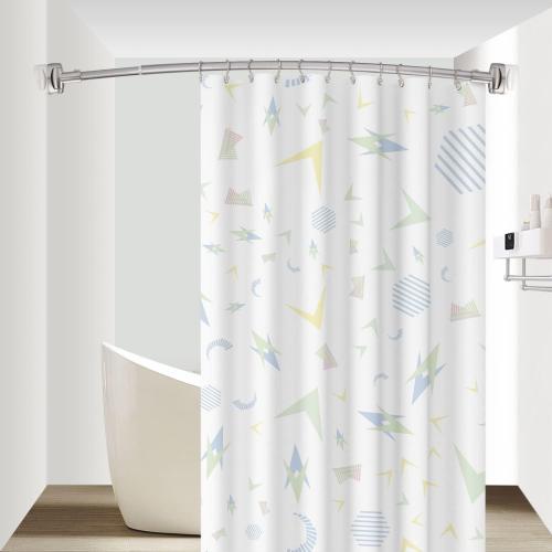 Curved Shower Curtain Rod, TOPROD Round Shower Curtain Rod 48-72 Inches Adjustable, Rounded Bowed Stainless Steel Shower Rods for Bathroom, Bathtub, More Shower Space, Brushed Nickel, Need to Drill