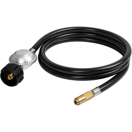 6Ft Black HINESTAR 6 Feet Propane Regulator and Hose for Blackstone 17 & 22 Inch Tabletop Griddle, Connect to 5-20 LB Propane Tank