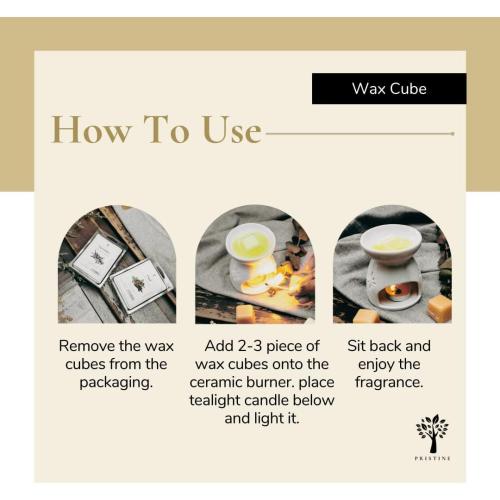 PRISTINE Scented Wax Melts and Candles Set With Tea Light Warmer   Top 4 Popular Scentsy Soy Melts, Pumpkin, Lavender, Cilantro, Coconut | Includes FREE Burner and 2 Tealights