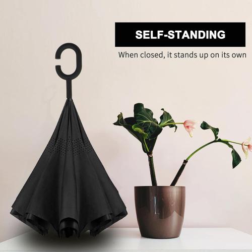 MRTLLOA 40/49/56 Inch Oversize Windproof Inverted Reverse Upside Down Umbrella, Golf Size Rain Umbrella, Double Layer, C-Shaped Handle for Men, Women and Kids