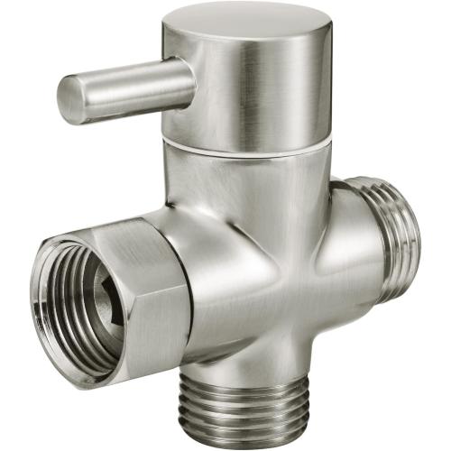 Sneatup Solid Brass 3-way G1/2 Shower Diverter (Brushed Nickel)