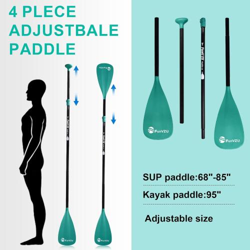 SUP Paddle, Stand Up Paddle Board Paddle Lightweight Adjustable 4-Piece Aluminium Kayak Paddles, Unique Lock Design Floating Alloy Shaft Paddle for Paddle Board