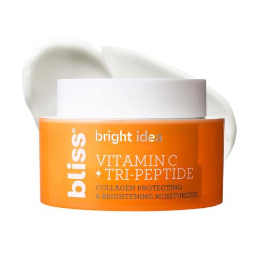 Bliss Vitamin C   Tri-Peptide Brightening Face Moisturizer, Hydrating Cream for Radiance, Firm-Looking Skin, Collagen Support, Dark Spot Reduction, with Squalane   Niacinamide, Cruelty Free, 1.7 fl oz