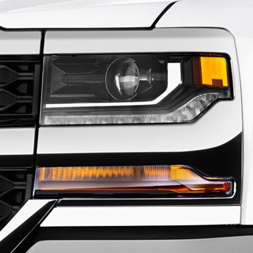 Chrome HID/Xenon LED DRL Projector Headlight Assembly Compatible with 2016-2018 Chevy Silverado 1500/2019 Silverado 1500 LD Driver&Passenger Side 84388631 84388723