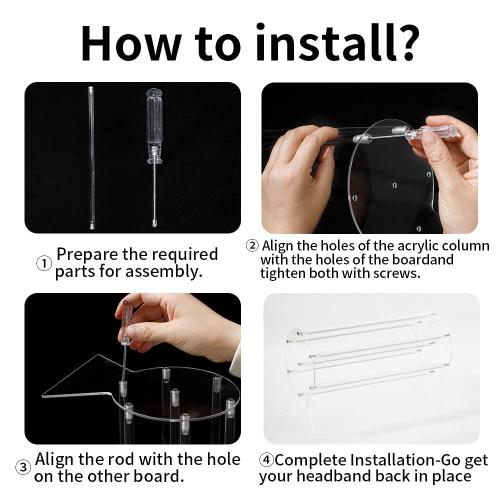 2 Pack Acrylic Disney Ear Holder, Headband Organizer Display Stand, Jewelry Display Riser, Hair Claw Clips Holder for Girl Women Gifts