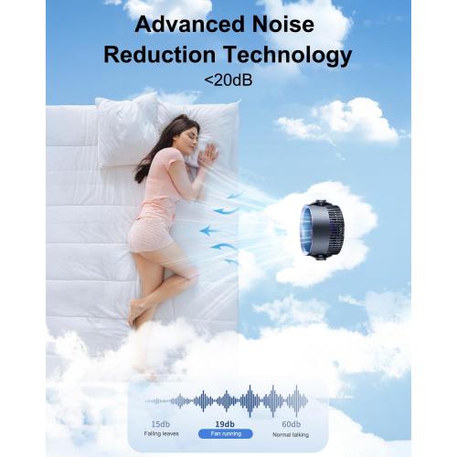 Desk Fan for Bedroom Table Fan small Quiet Digital Display for Office, Bedroom, Kitchen, Home, Outdoor, Powerful 100 Adjustable Speeds Air Circulator Fan, 105° Tilt Travel Camping Fan, Purple