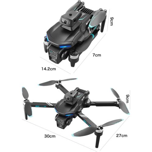 Remote Control Drone with Dual Cameras Obstacle Avoidance Brushless Foldable 360 Degrees Flip WiFi 2.4GHz RC Quadcopter Toy Kids Adults Birthday Gift (Black)