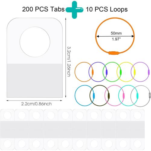 Card Holder for Yoto Cards Rings and Tabs 200 PCS Self Adhesive Tabs with 10 Loops Kids Travel Carrier of Yoto Accessories Card Holder Organizer Storage Case