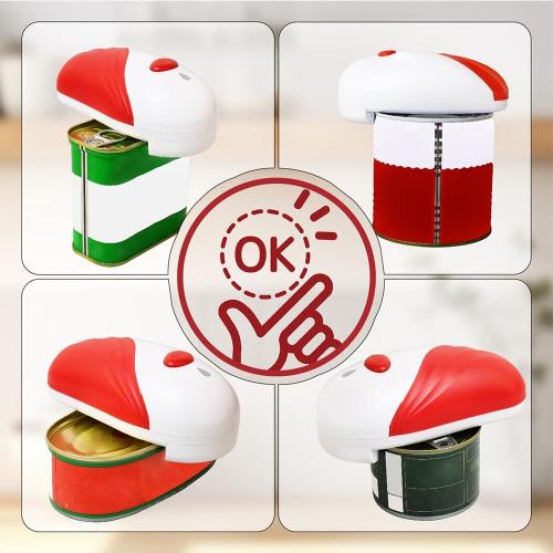 New Upgrades Auto Electric Can Opener，Open Your Almost Any shape of Cans with A Simple Press of Button - Automatic,Hands Free, Smooth Edge, Food-Safe, Battery Operated (Green)