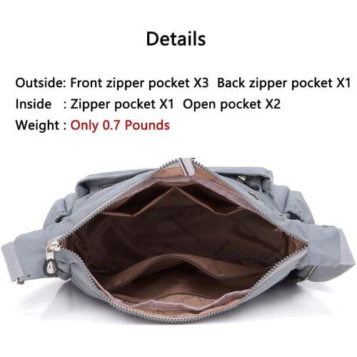 MINTEGRA Crossbody Bag for Women Nylon Waterproof Shoulder Purse Messenger Bag Lightweight Pocketbooks