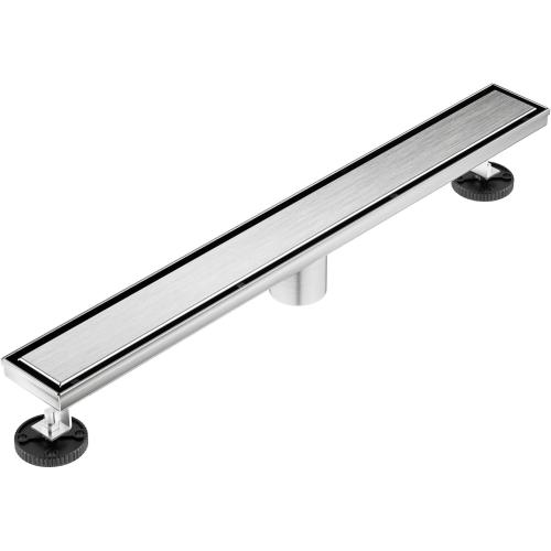 Neodrain Brushed 48-Inch Linear Shower Drain,with 2-in-1 Flat & Tile Insert Brushed Cover, Rectangle Shower Floor Drain, Floor Shower Drain with Adjustable Leveling Feet, Hair Strainer