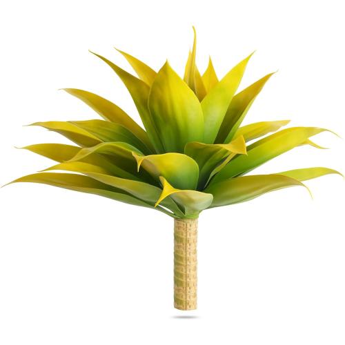 Velener Artificial Agave Fake Plants, Yellow Fake Succuents Plant for Room Decor, Unpotted Faux Agave Plant for Outdoor/Indoor Fall Decor, Yellow, 22 inches, Set of 1