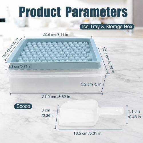 WIBIMEN Mini Ice Cube Trays for Freezer with Lid, 0.55 Pebble Ice