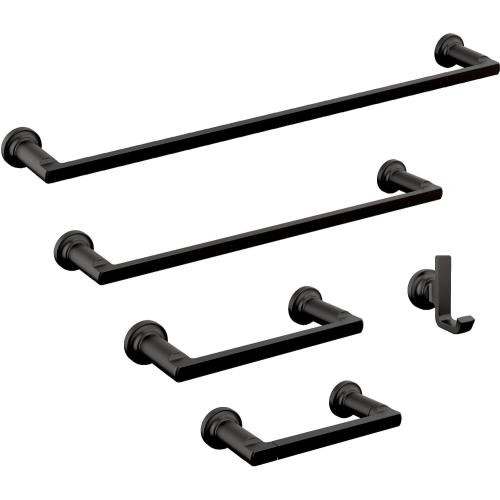 Delta Double Towel Hook for Bathroom or Kitchen| Matte Black | Tetra Accessories