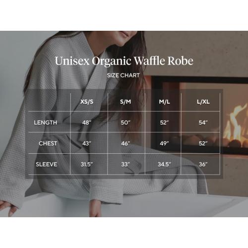 Coyuchi Unisex Organic Waffle Robe, Long Bathrobe, Cotton, Fog, (XS-S)