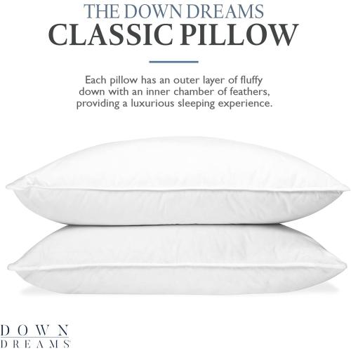Down Dreams Manchester Mills Classic Pillows - Queen/Firm Support 2-Pack