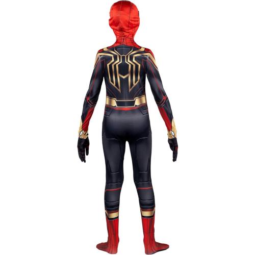 MARVEL Integrated Spider-Man Official Youth Deluxe Zentai Costume - Stretch Spandex with Hidden Zippers and Wrist Slits