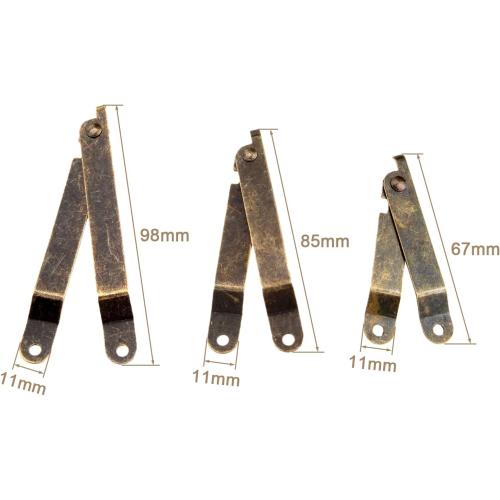 dophee 2Pcs Bronze Folding Lid Support Stay Hinges, 4.41x 2.64x 0.43