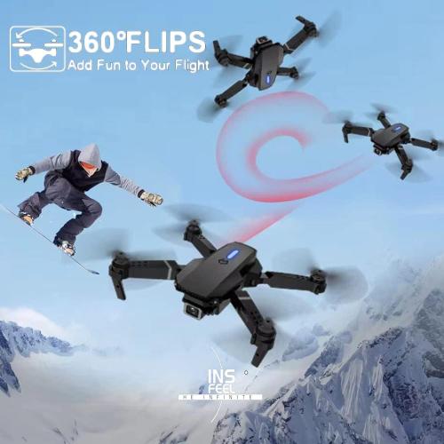 Mini Drone with Camera for Adults - Christmas Toy Gift for Beginner Age 14 Years Old - RC Quadcopter Multirotors | Foldable UAV | WiFi HD FPV Live Video | One Key Take Off/Land | Altitude Hold | Headless Mode | 360° Flip | Carrying Case (IN Black)