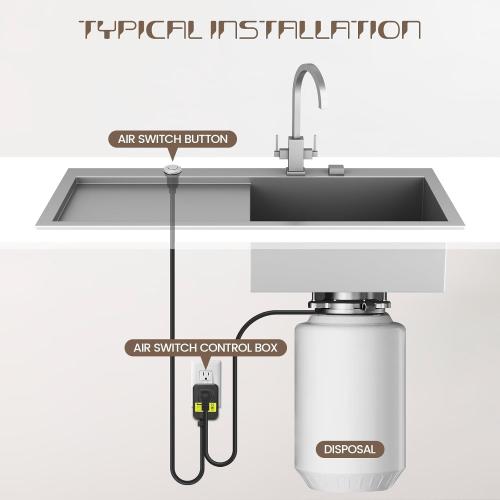 Garbage Disposal Air Switch Kit Sink Top Waste Disposal Stainless