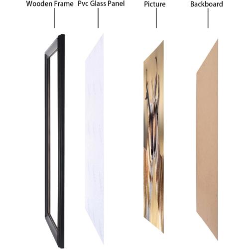 21x24 inch Poster Frame Solid Wood Black, Wall Hanging Picture Frame 21x24 Photo Frame (F23B2124)