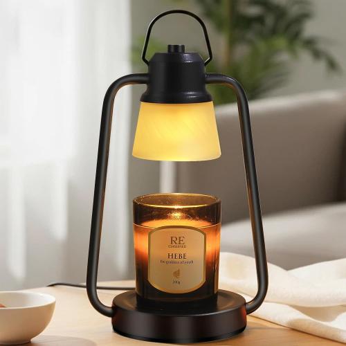 Candle Warmer Lamp, Candle Lamp Warmer with Dimmer, Electric Candle Warmer for Jar Candles Lamp Warmer Bedroom Home Decor, 2H/4H/8H Timer with 2 * 50 Bulbs