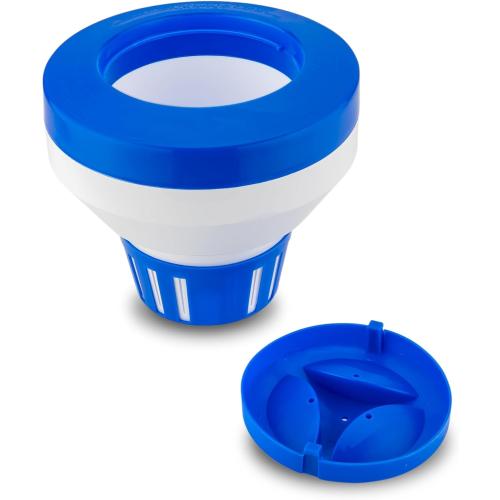 WaterWarden Floating Pool Chemical Dispenser – X-Large 7.5” Chlorine or Bromine Tablet Holder – Adjustable Floater for Pools, Hot Tubs & Spas – Holds Up to 4 Tablets – Deluxe Design